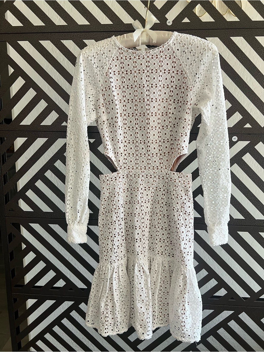Michael Kors White Eyelet Cutout Mini Dress